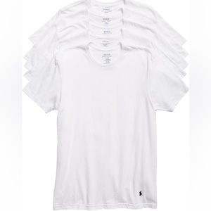Polo Ralph Lauren Men's White Wicking Classic Fit Crew-Neck T-Shirt 5 Pack